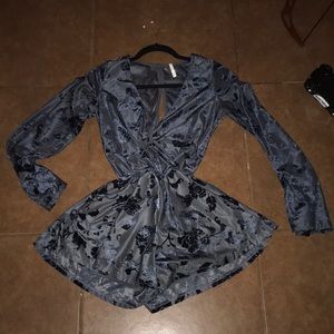 Velvet Floral Romper